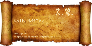 Kolb Márk névjegykártya