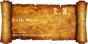 Kolb Márk névjegykártya