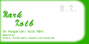 mark kolb business card