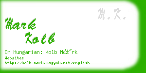 mark kolb business card